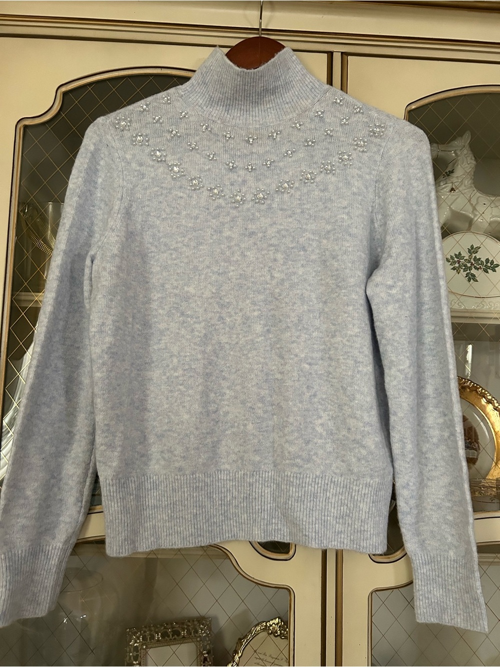 Ann Taylor Light Blue SoSoft Mock Neck Women's Sweater SZ LP B:1071-8 7/19/26